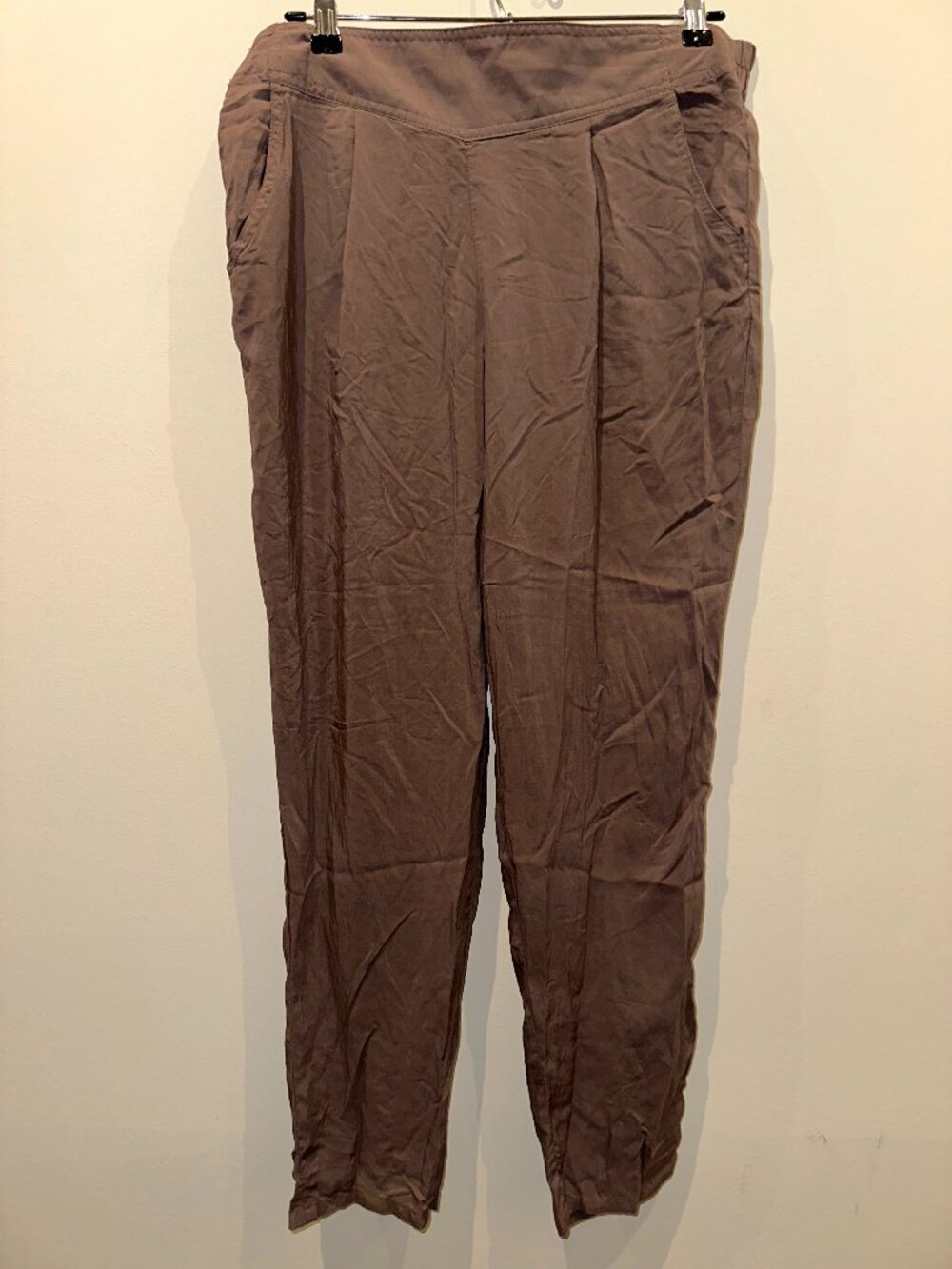 Free People Brown Tencel Drawstring Casual Jogger Pants